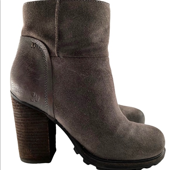 Sam Edelman Franklin Suede Leather Block Heel Ankle Boot in Grigio Gray 8.5 - Picture 2 of 11